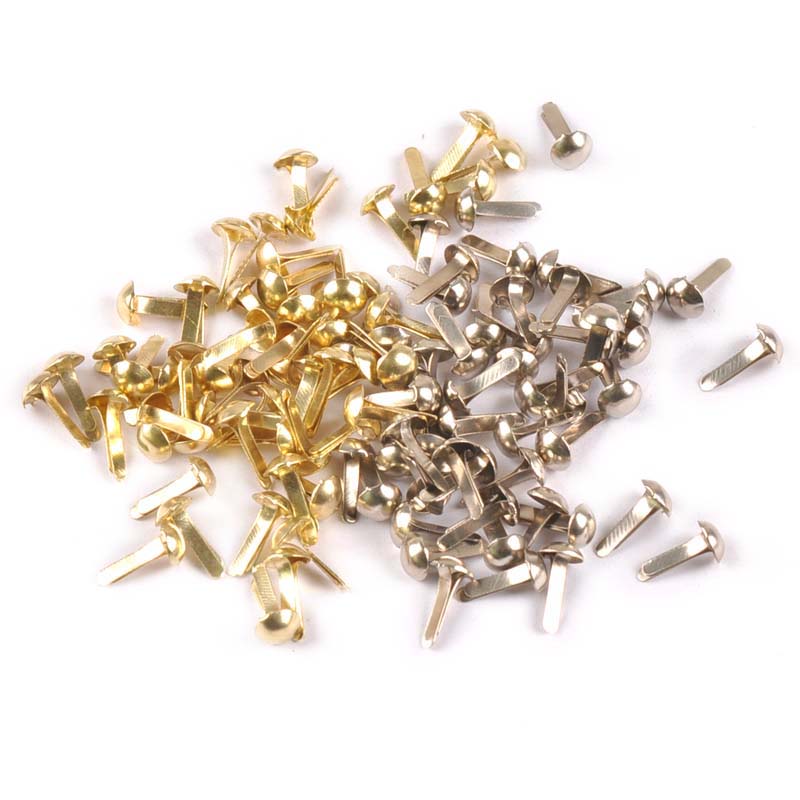 Embellishments For Scrapbooking - 100 Uds. Mezcla de plata/dorada redonda