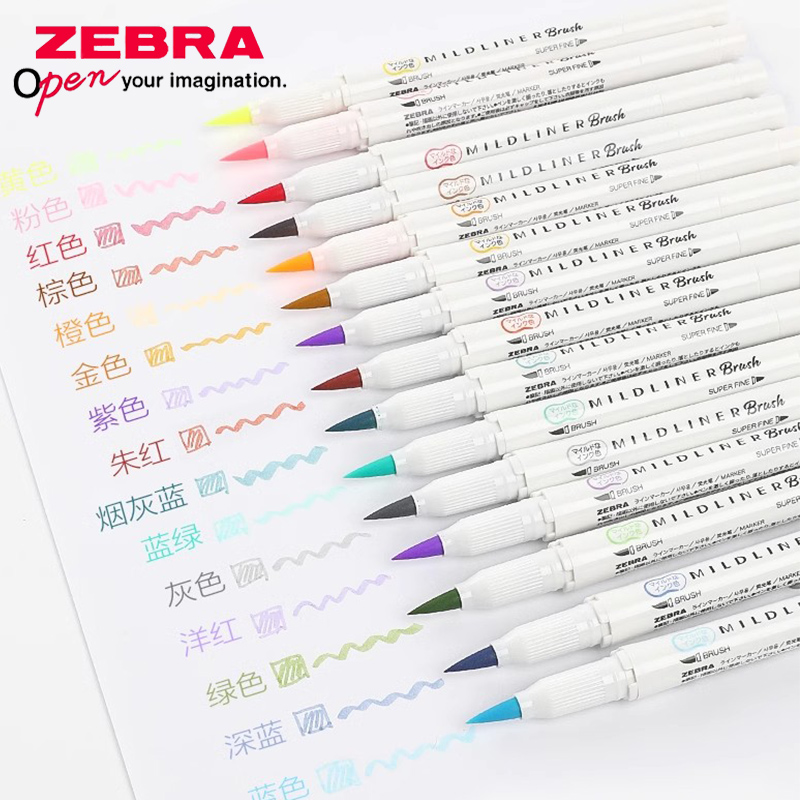 Zebra Pen Mildliner - ZEBRA-rotulador de doble punta, pincel de