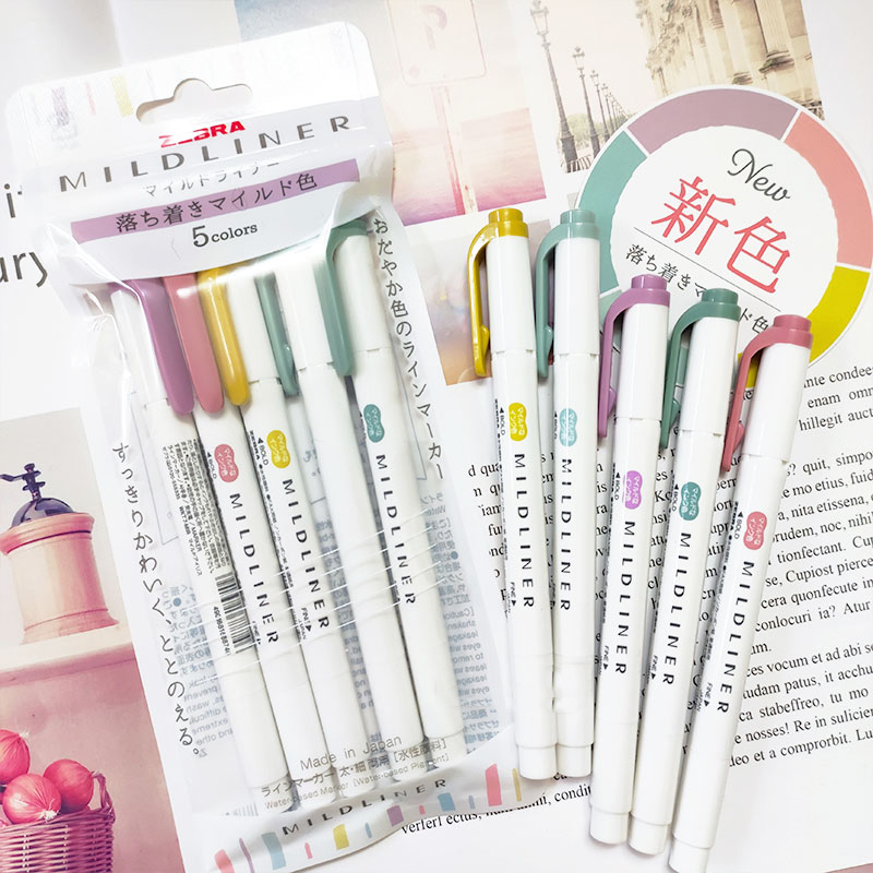 Zebra Pen Mildliner - Nuevos marcadores resaltadores cebra mildliner, bolígrafo