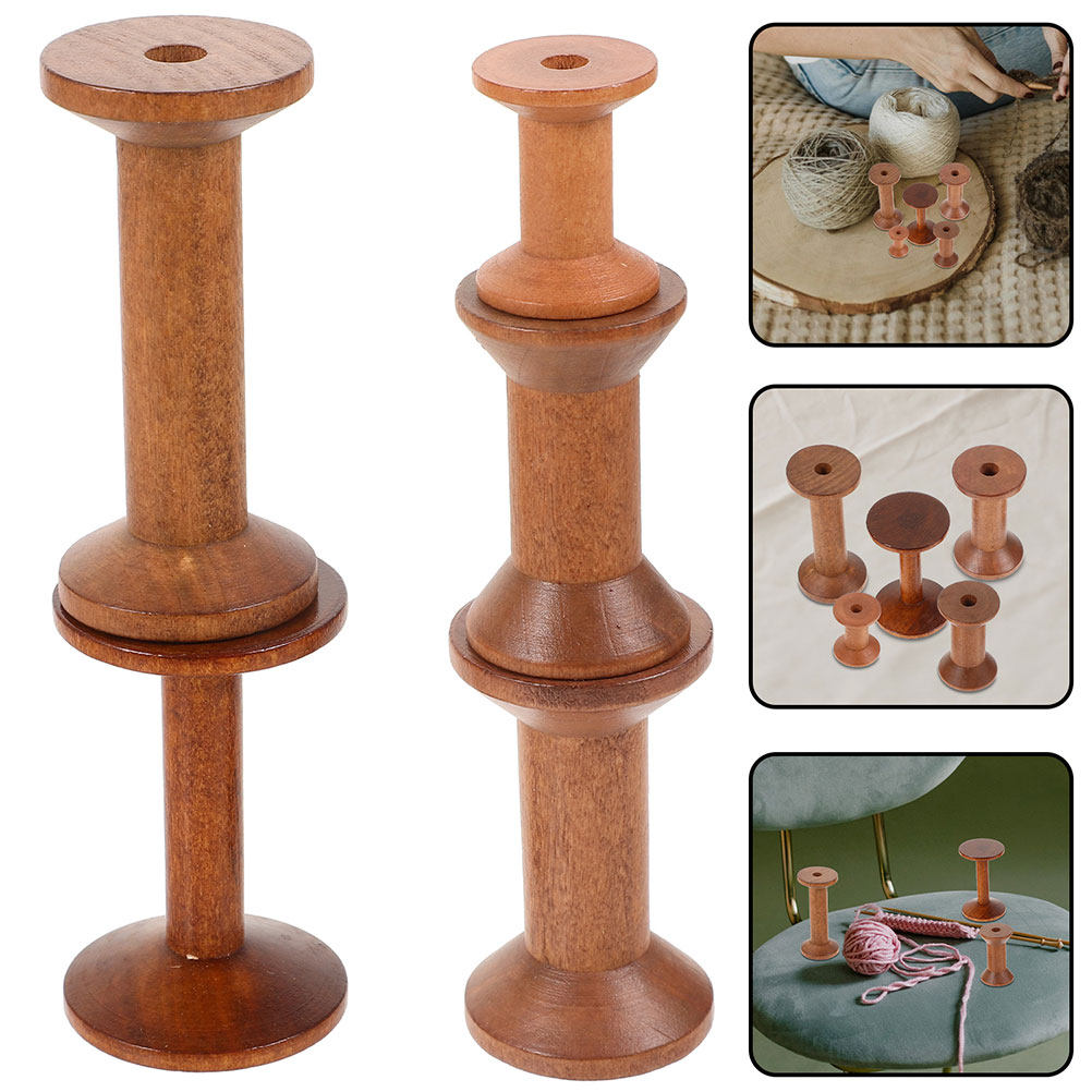 Embroidery Craft - 7 Bobinas de Madera Vintage para