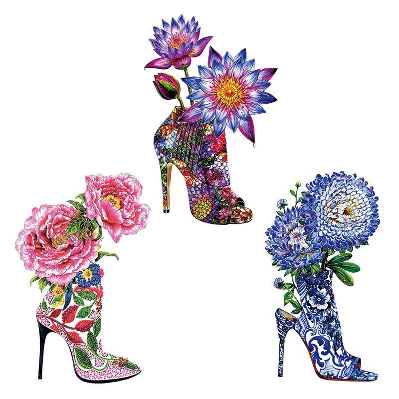 Applique Patch Flower - Parche de flores de tacón alto