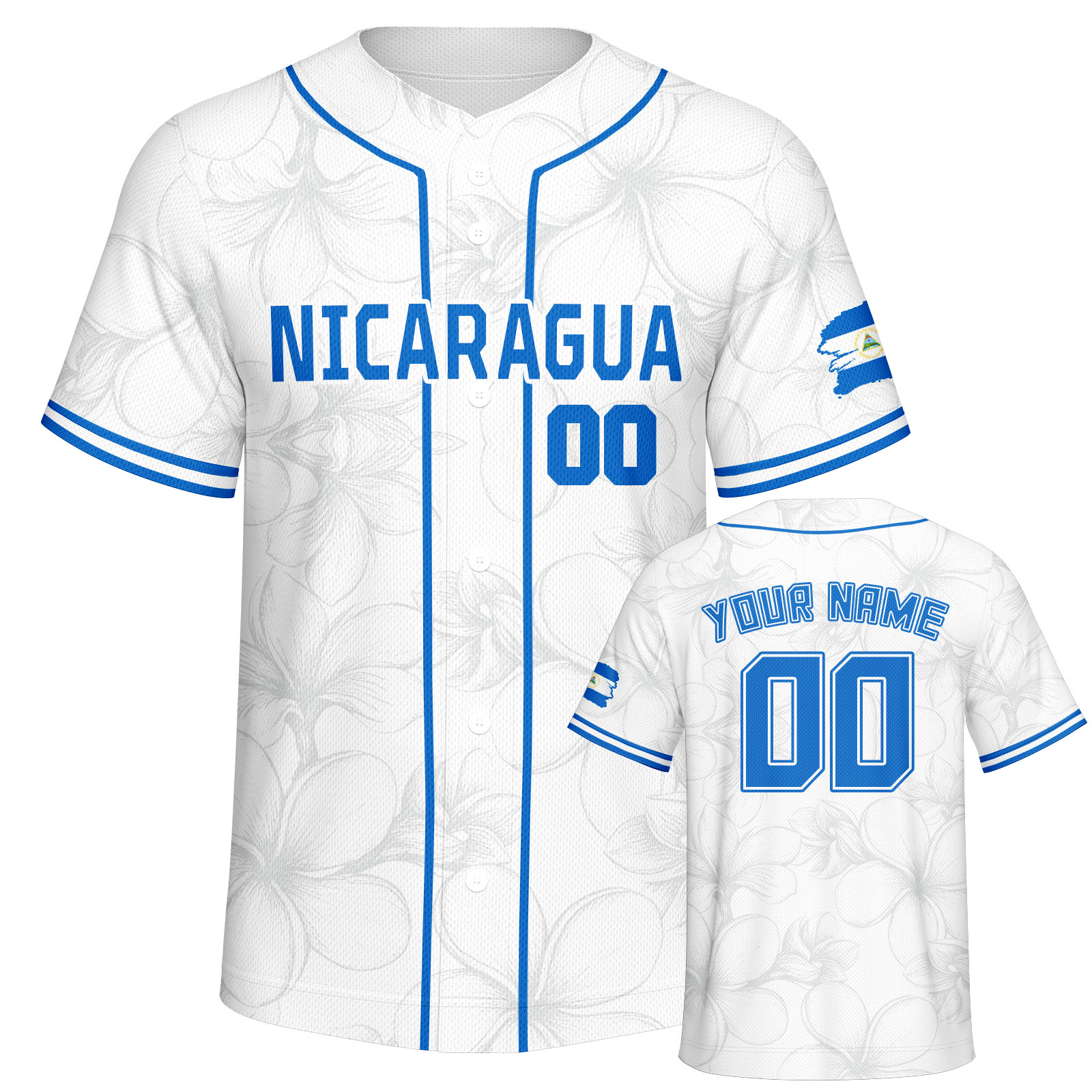 Embellish Knit - Camiseta de Béisbol Personalizada de Nicaragua