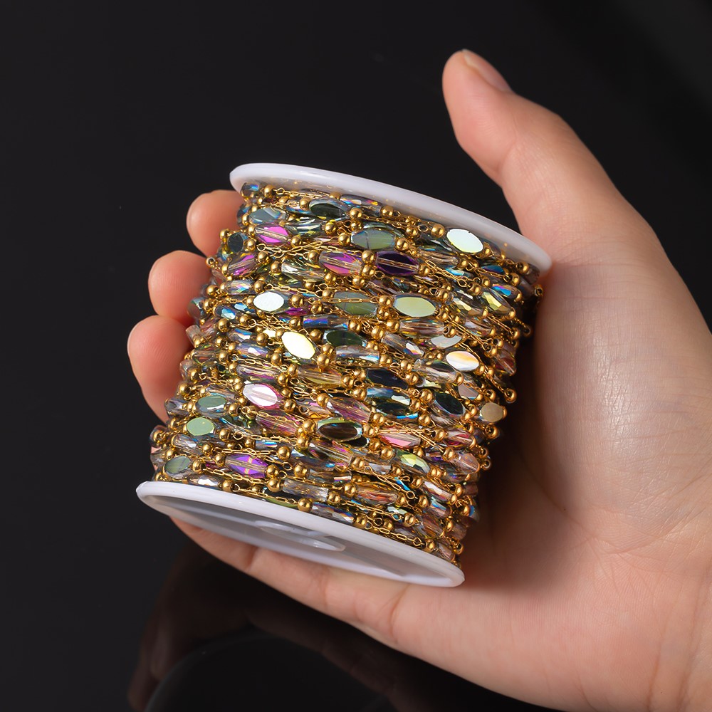 Cadenas de rombos de cristal c - Pearl Trim Chain reseña y precio