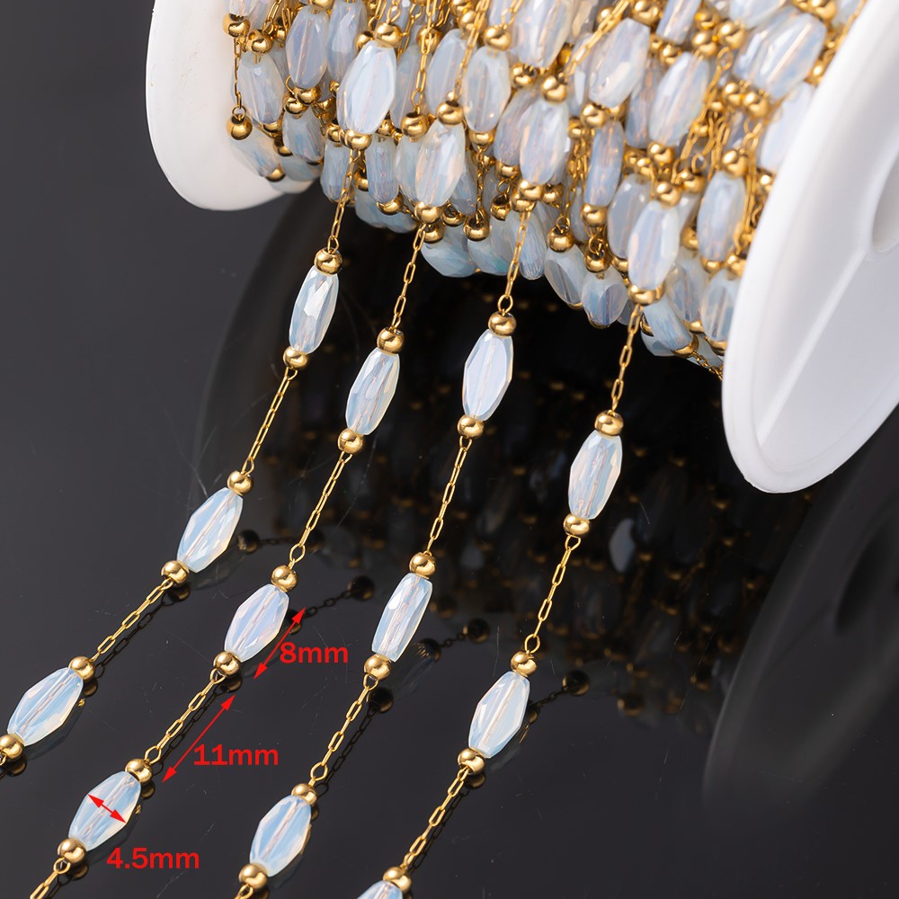 Cadenas de rombos de cristal c - Pearl Trim Chain reseña y precio