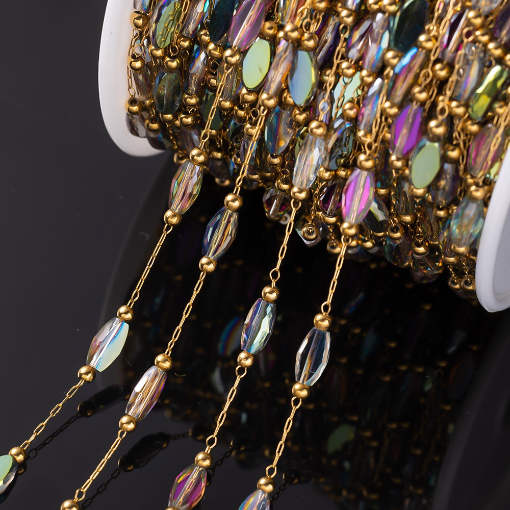 Cadenas de rombos de cristal c - Pearl Trim Chain reseña y precio