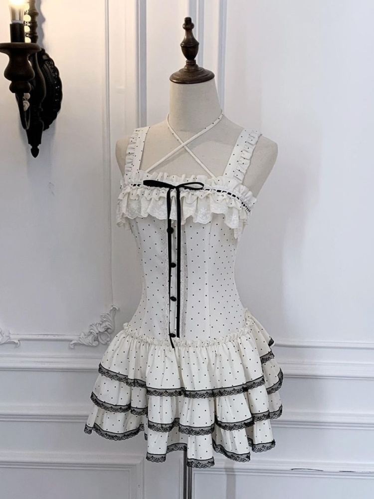 Conjunto de Vestido Camisero C - Elastic Lace Trim reseña y precio